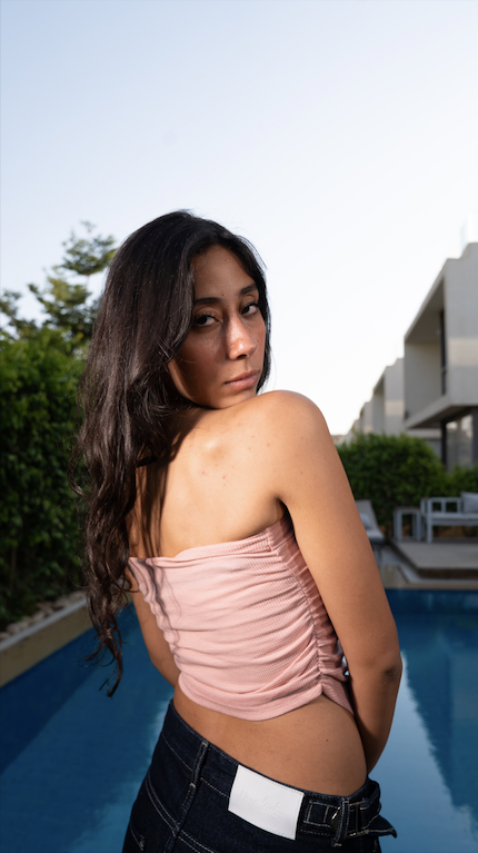 Waffle Strapless Top
