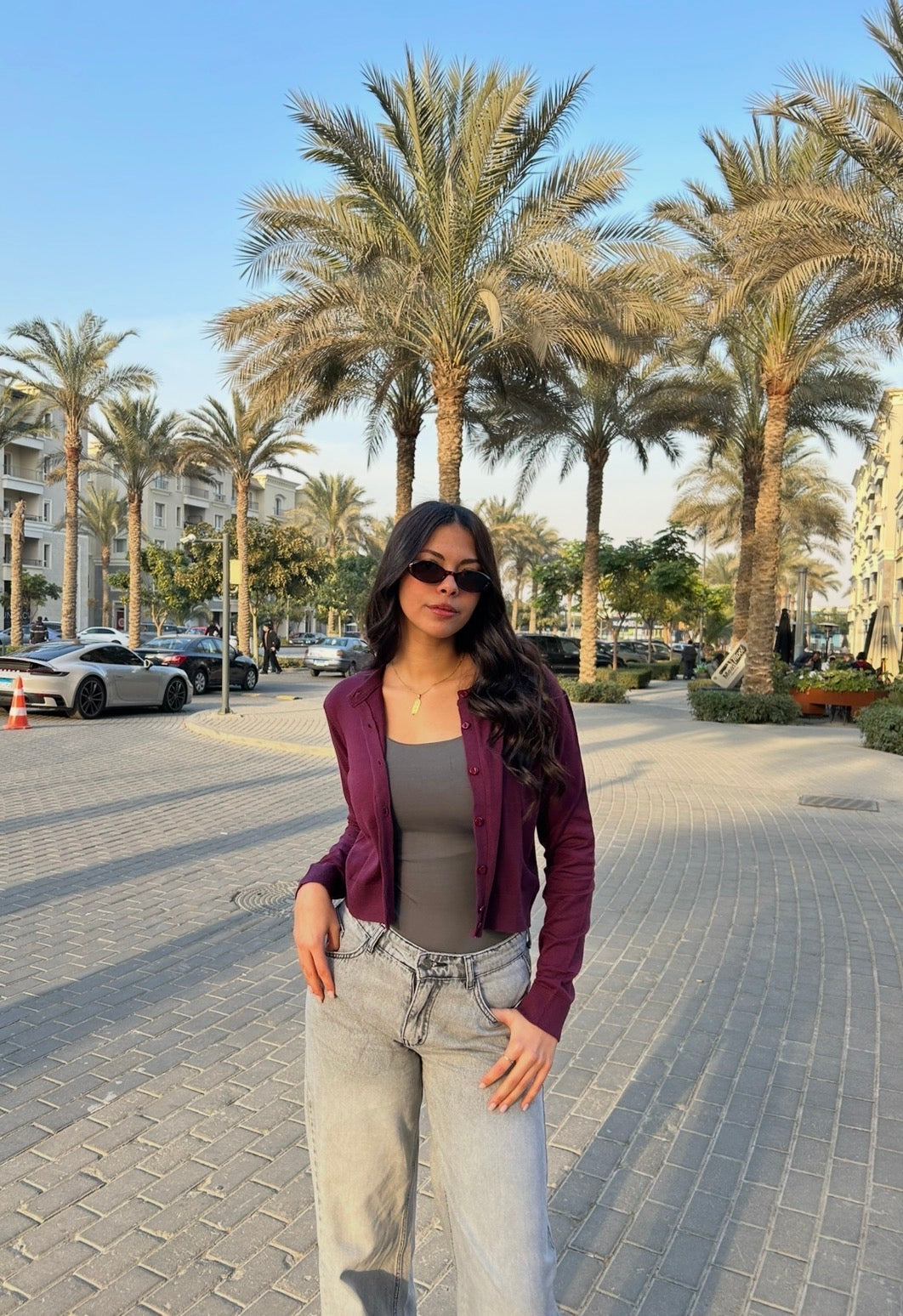 Burgundy Buttoned Cardigan