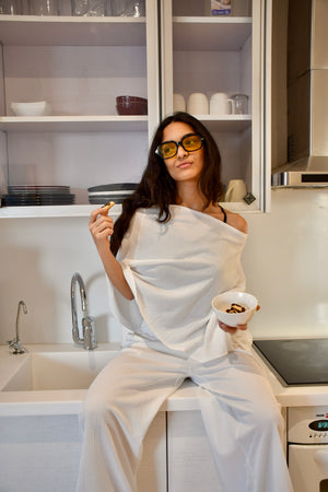 White Off-Shoulder Set