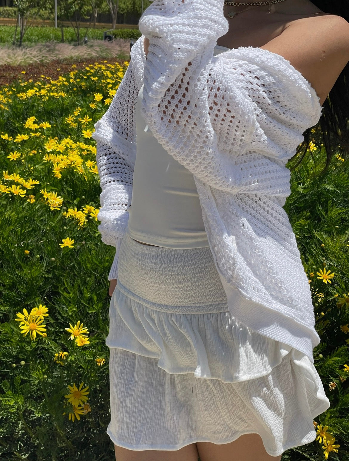 White Ruffle Skirt