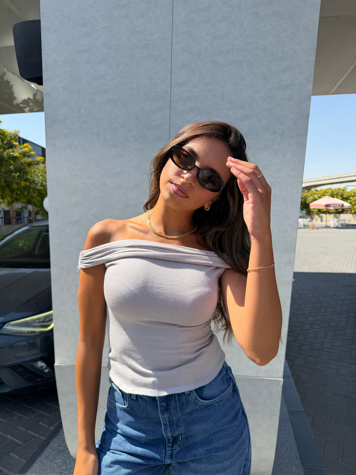 Folded Off Shoulder Top