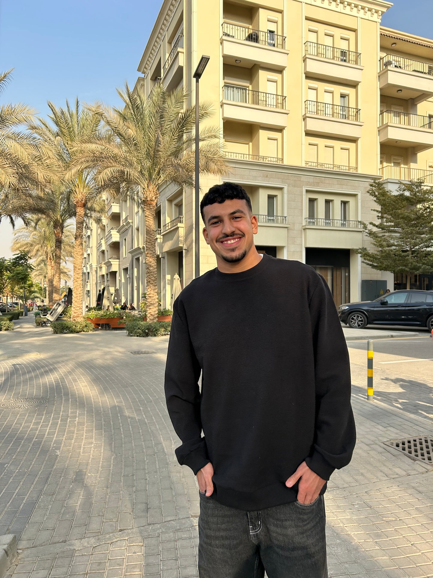 Black Knitted Crew Neck