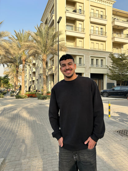 Black Knitted Crew Neck