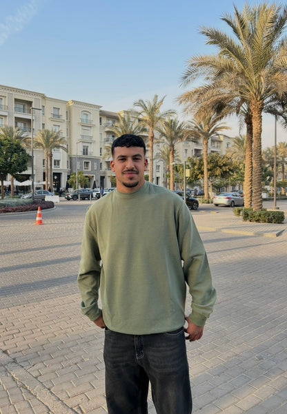 Olive Knitted Crew Neck