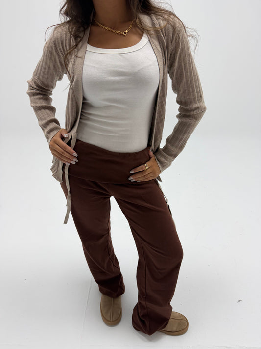 Fold-Over Wide Leg Pants