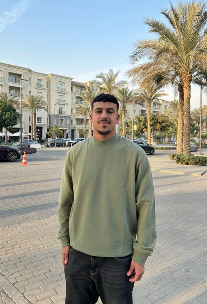 Olive Knitted Crew Neck