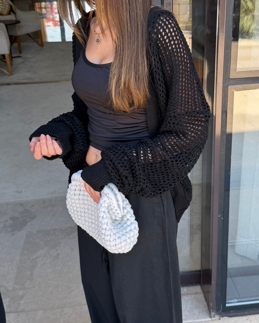 Black Knit Cardigan