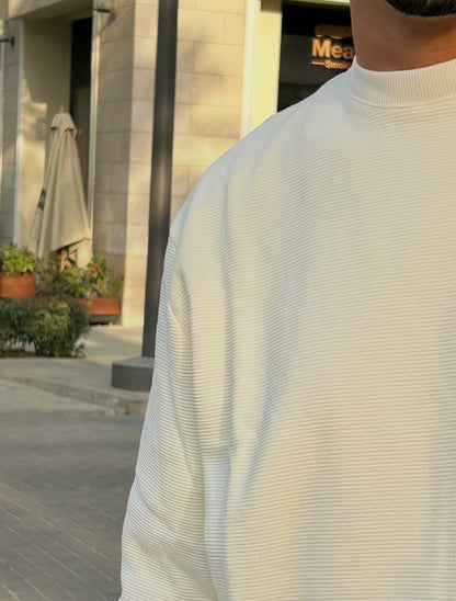 White Knitted Crew Neck