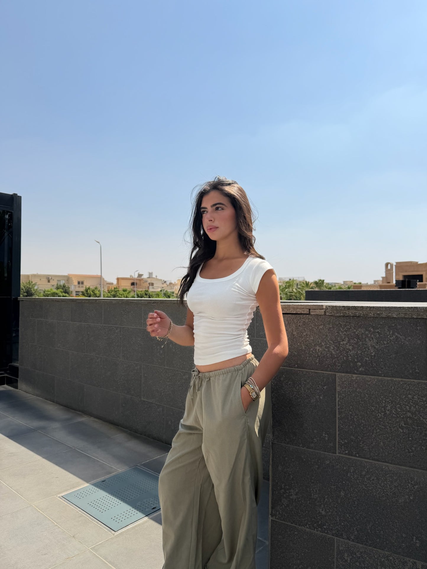 Olive Linen Pants