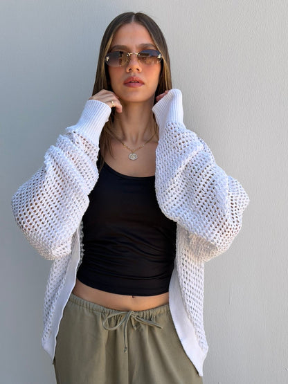 White Knit Cardigan
