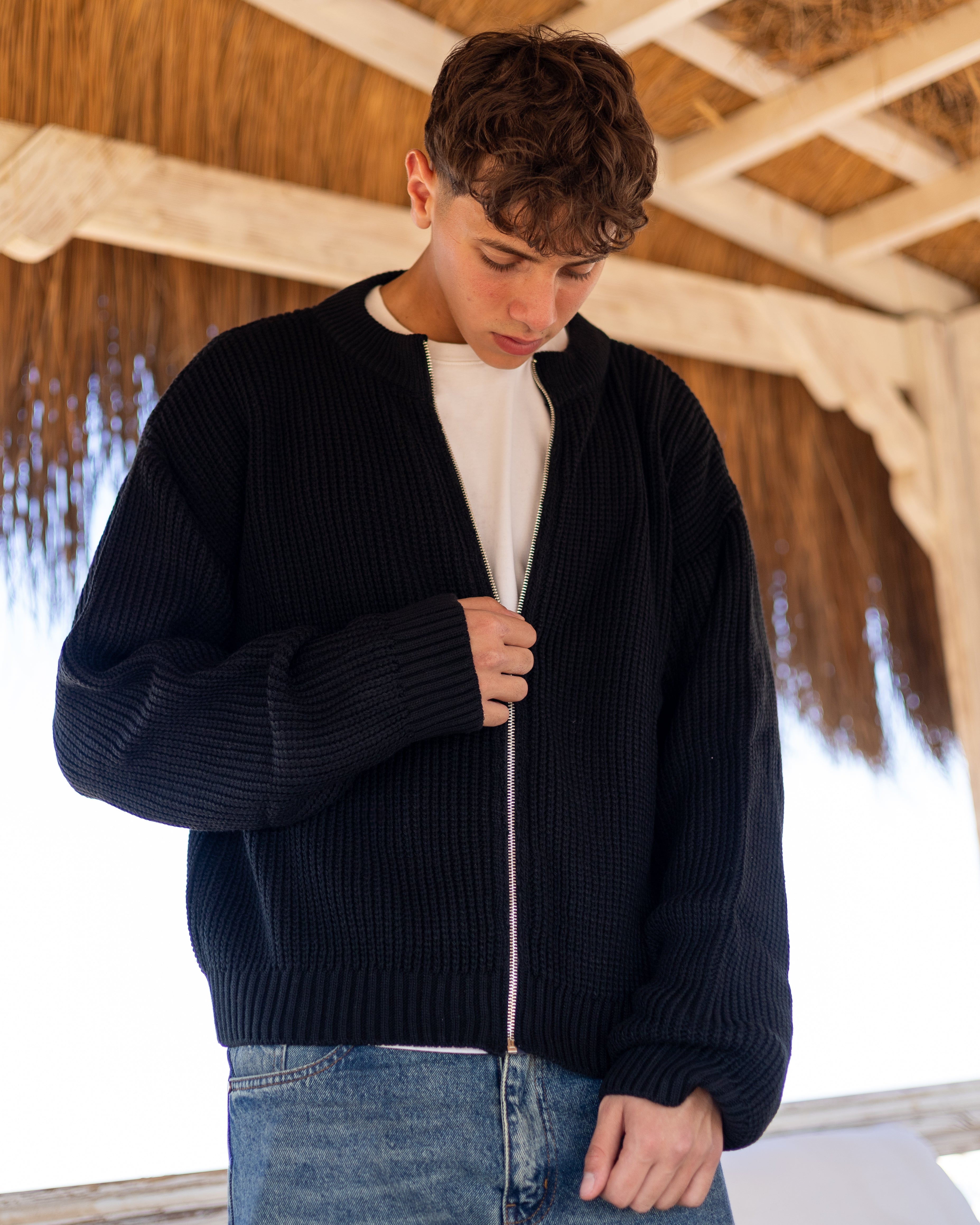 Black Knitted Jacket for Men – Riddle Egypt