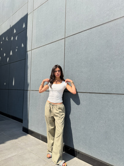 Olive Linen Pants