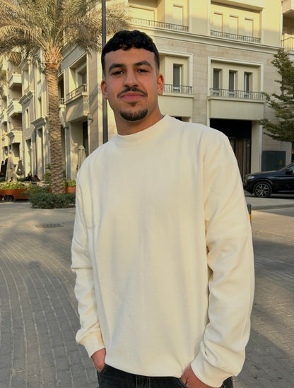 White Knitted Crew Neck