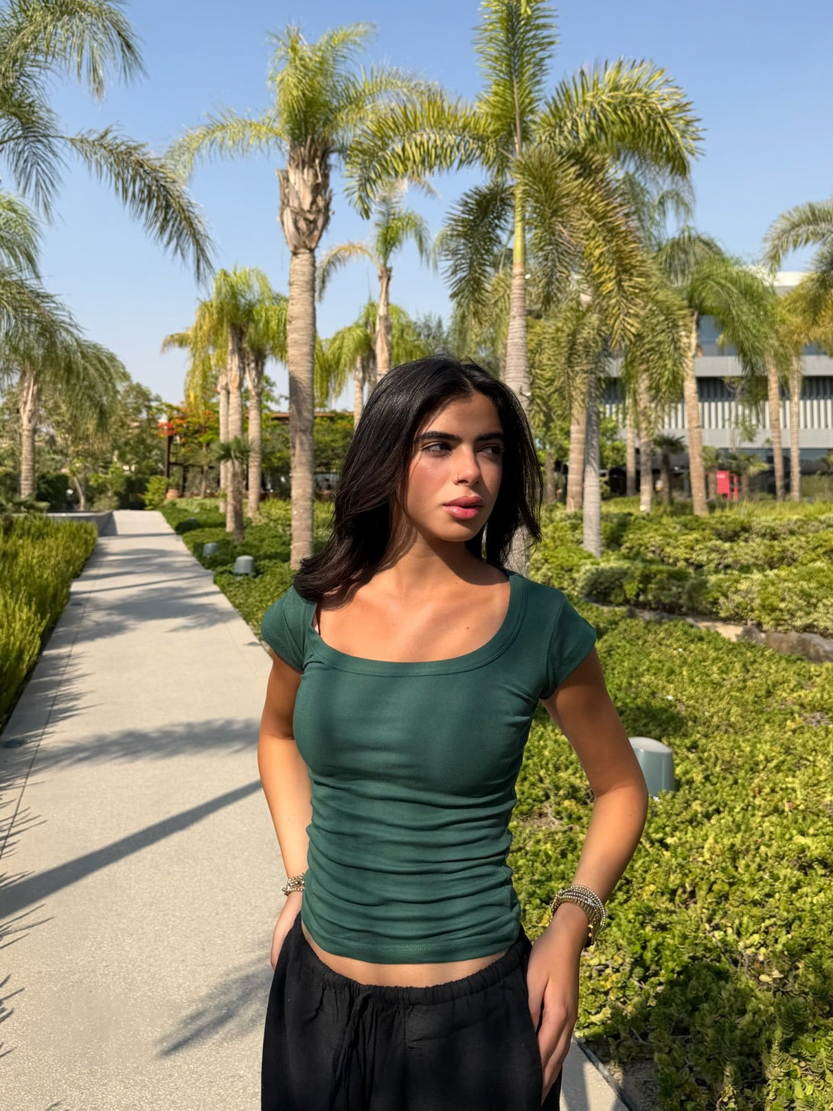 Short Sleeve Square Neck Top