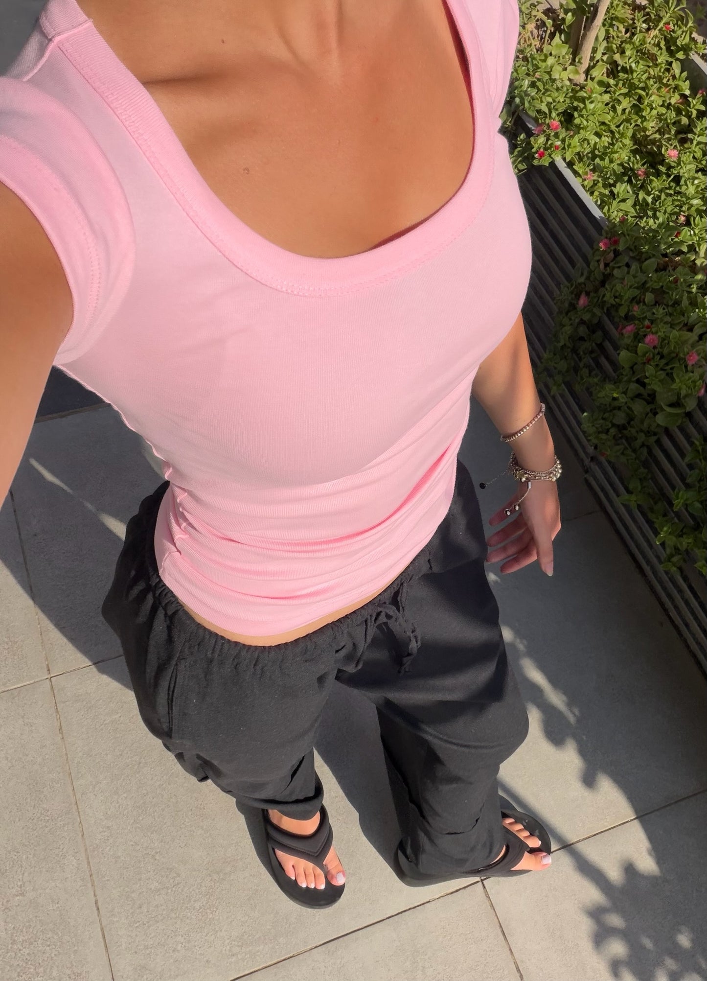 Short Sleeve Square Neck Top