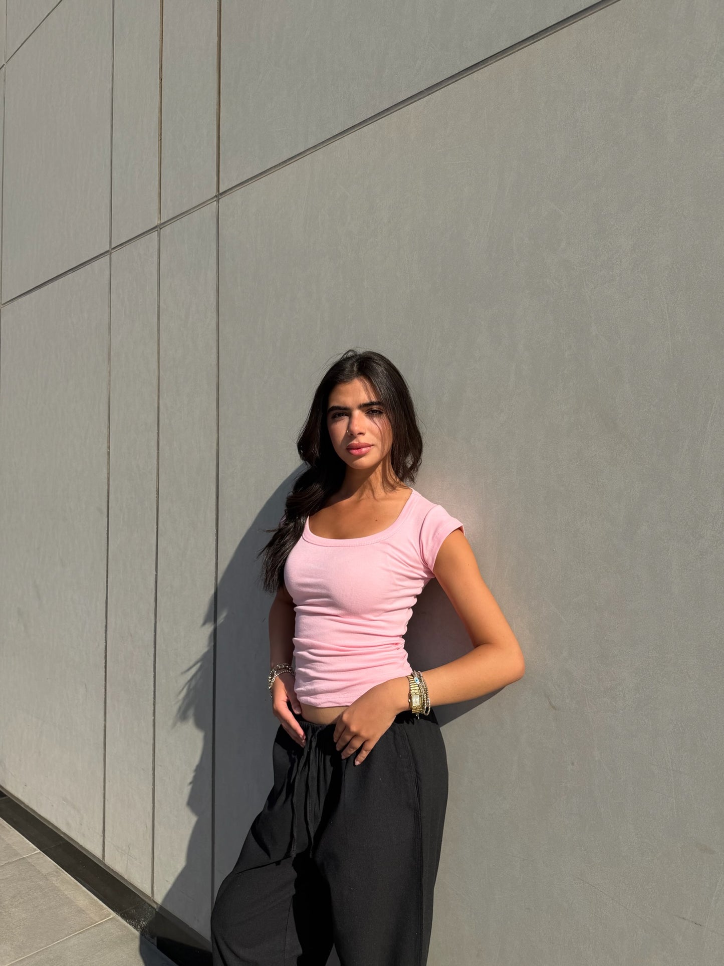Short Sleeve Square Neck Top