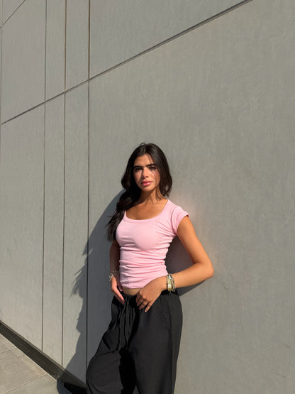 Short Sleeve Square Neck Top