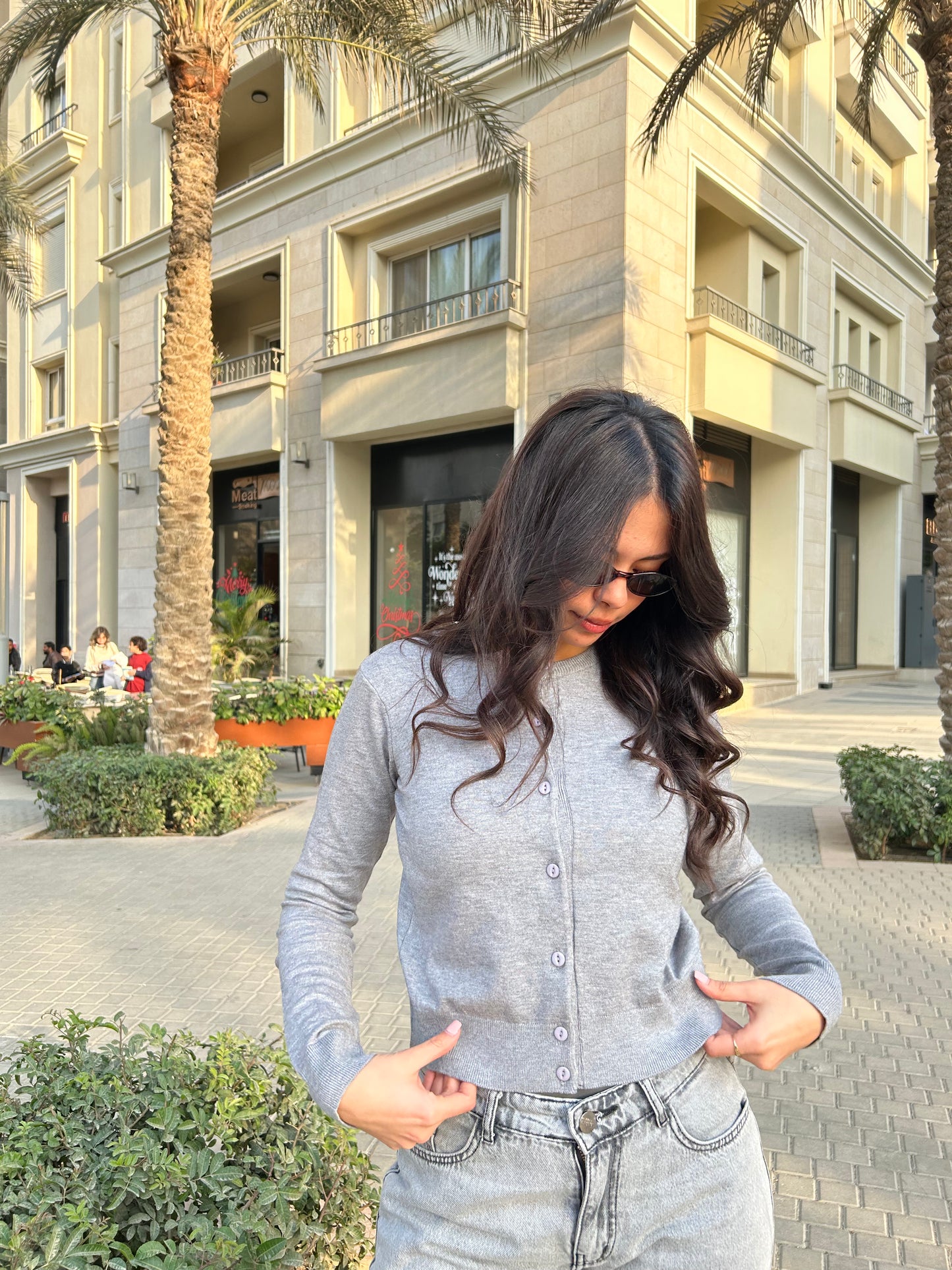 Grey Buttoned Cardigan